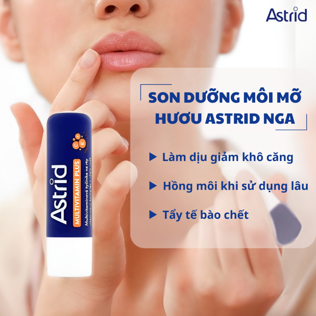 Son Dưỡng Mỡ Hươu Astrid 4,7G Giúp Dưỡng Môi Mềm Và Hồng Hào - NEDEVI Chính Hãng