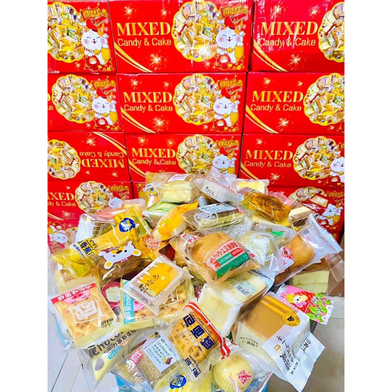 Bánh mix Đài Loan thùng 2kg ko trùng vị date từ 28 ngày -2 tháng