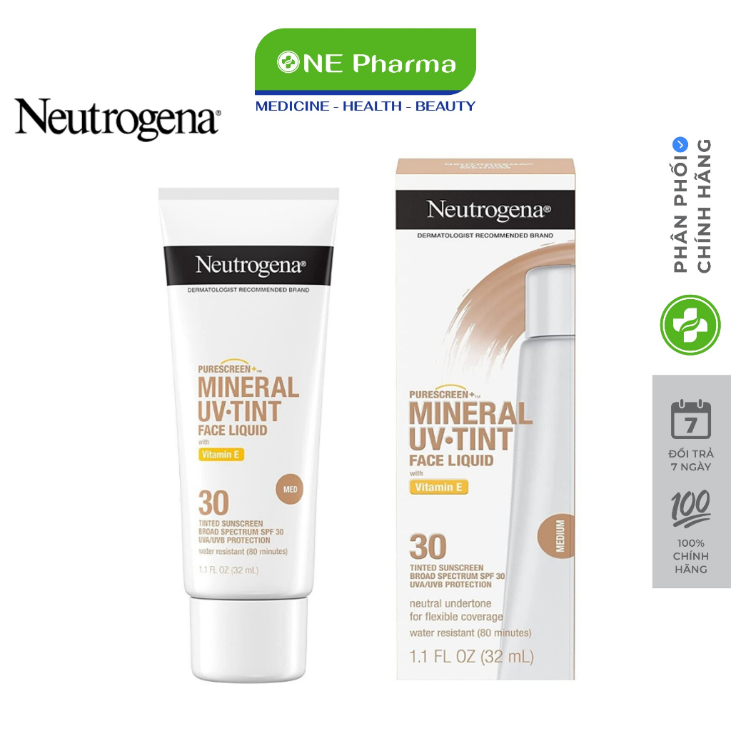 Kem chống nắng Neutrogena khoáng chất phổ rộng với Zinc Oxide và Vitamin E 32ml