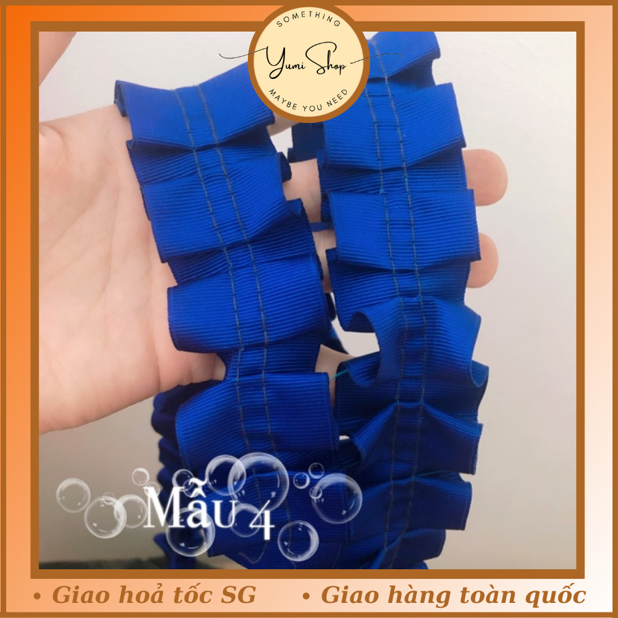 Ruy Băng Vải Sọc Gân Ngang May Nhún Sẵn Dùng Làm Viền May Đồ Búp Bê Trang Trí Hộp Quà Thủ Công