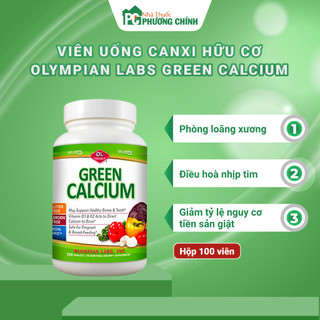Canxi Hữu Cơ Green Calcium Giúp Bổ Sung Canxi Hữu Cơ Mát Cho Bà Bầu, Không Gây Nóng Trong, Táo Bón (Hộp 100 Viên)