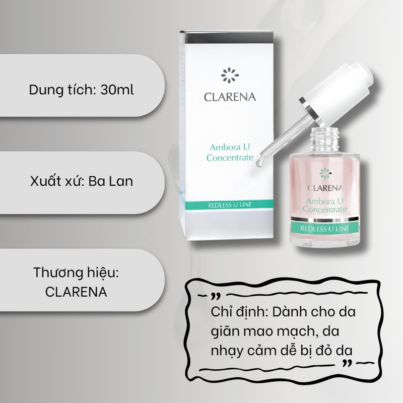 Serum Vitamin U Clarena 30ml dành cho da giãn mao mạch