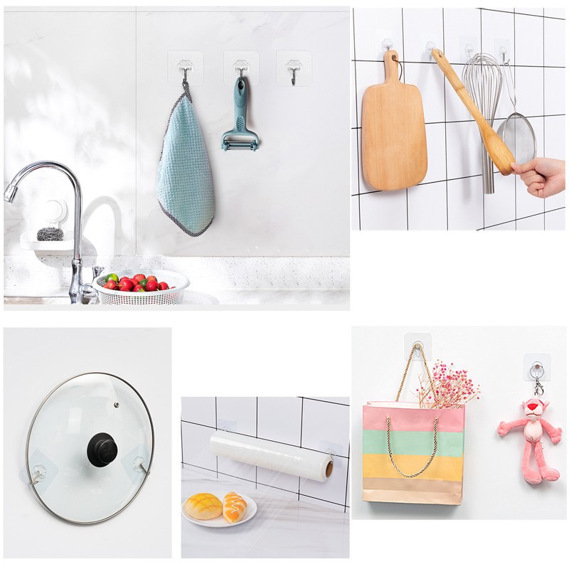 Miếng dán dính tường móc treo đồ siêu dính siêu bền siêu rẻ KT 6x6cm