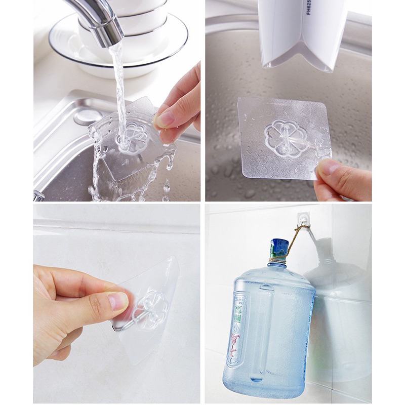 Miếng dán dính tường móc treo đồ siêu dính siêu bền siêu rẻ KT 6x6cm