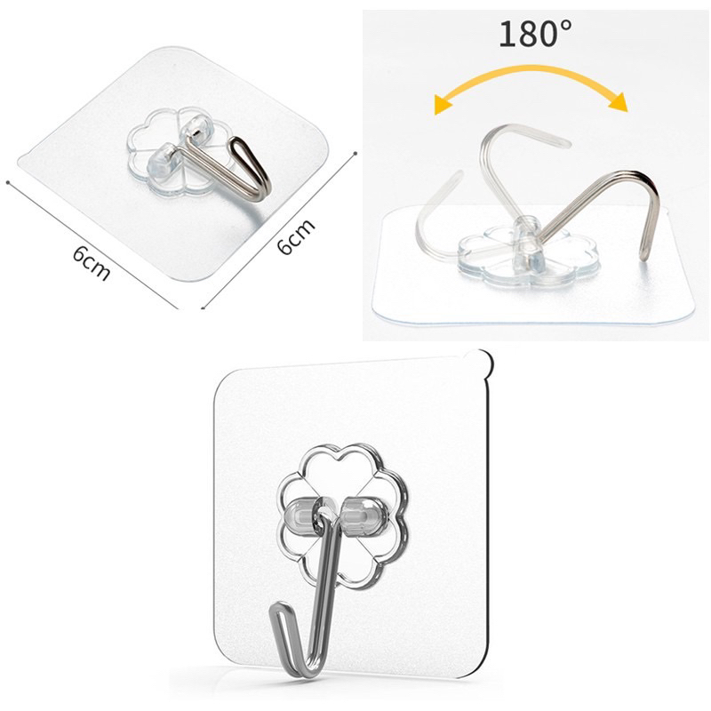 Miếng dán dính tường móc treo đồ siêu dính siêu bền siêu rẻ KT 6x6cm