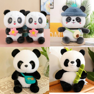 Gấu bông gấu trúc lông mịn đáng yêu, gấu trúc hoa hoa cute