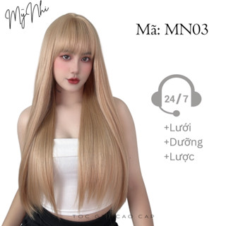 Tóc Giả Nữ Nguyên Đầu Tóc Thẳng Lửng MN03 (nhiều độ dài) kèm dưỡng + lược + lưới