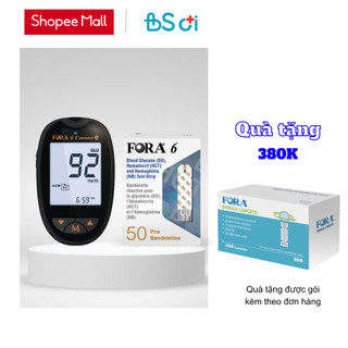  - Combo Máy đo đường huyết Fora 6 và Que thử 3 trong 1 Tặng Hộp 100 kim vô trùng lấy máu