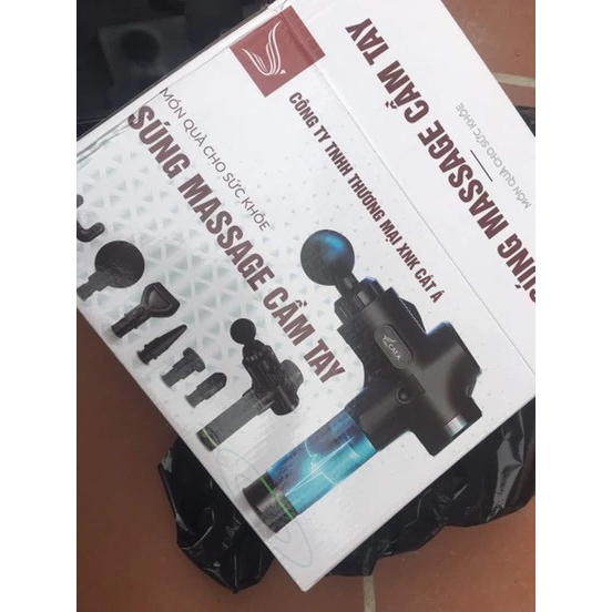 Máy Massage Cầm Tay EM009 Cao Cấp 6 đầu trị liệu 30 chế độ rung, máy massage cầm tay giãn cơ toàn thân