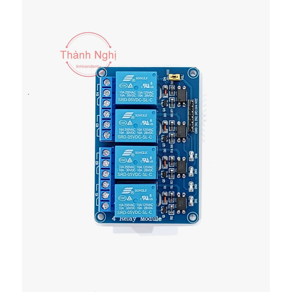 Module relay 4 kênh với Opto Cách Ly (5VDC)