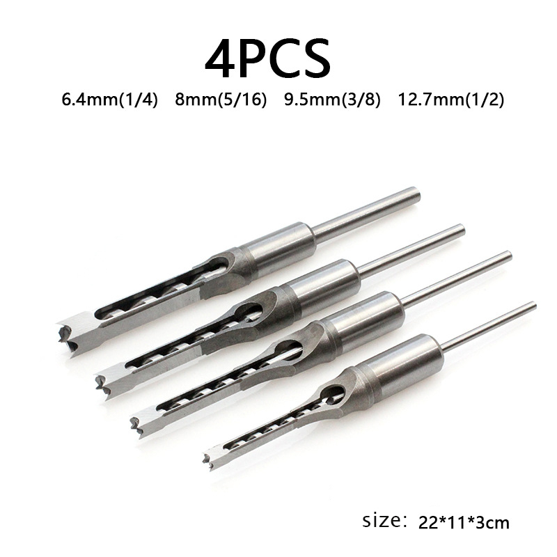 Mũi khoan đục lỗ vuông tạo mộng trên gỗ 6.35 - 12.7mm