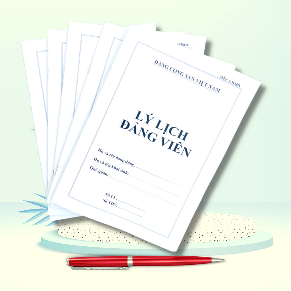 Combo 5 cuốn Sỏ - Lý Lịch Đảng Viên Mẫu 1-HSĐV Loại 28 trang - Chuẩn theo Hướng dẫn số 12 của Ban Chấp Hành Trung Ương