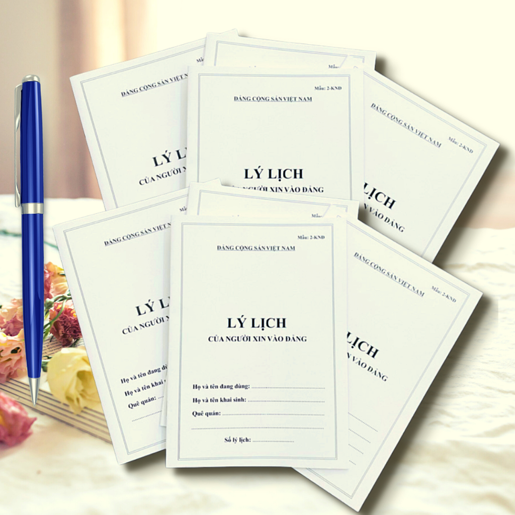 Combo 5 cuốn Sổ - Lý Lịch Của Người Xin Vào Đảng mẫu 02-KNĐ Loại 40 trang - Chuẩn theo Hướng dẫn số 12 của Ban Chấp Hành