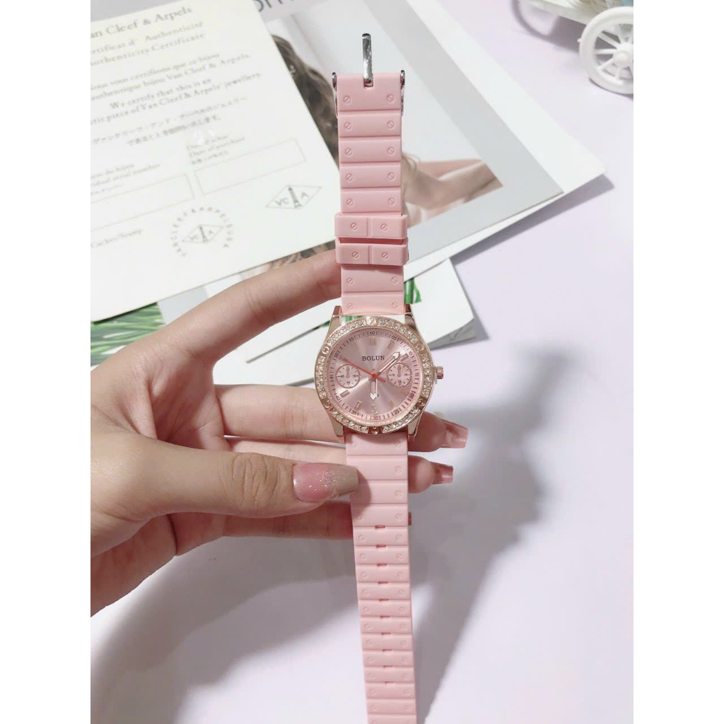 Đồng Hồ Dây Nữ Bolun Thiết Kế Mặt Kính bản To Cá Tính Năng Động