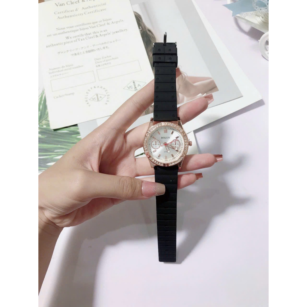 Đồng Hồ Dây Nữ Bolun Thiết Kế Mặt Kính bản To Cá Tính Năng Động