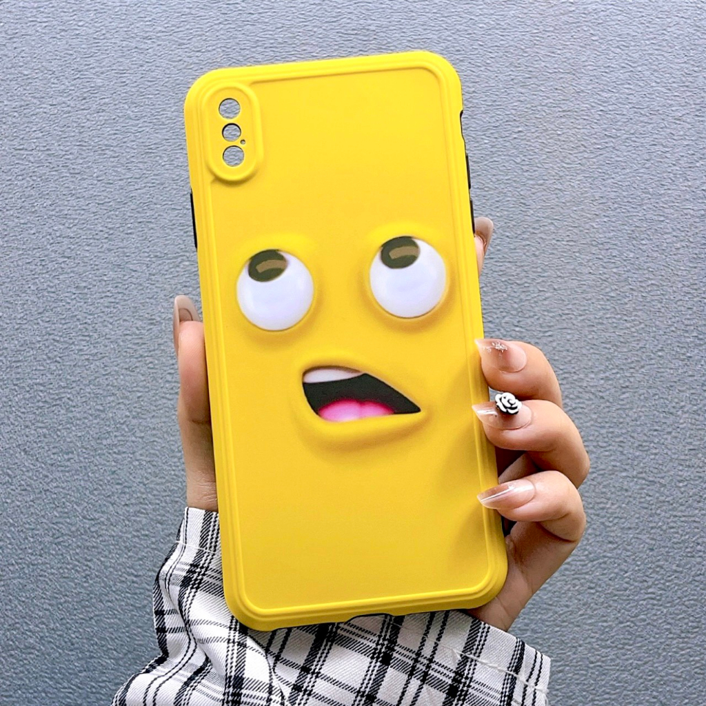 [ Iphone XsMax ] Ốp Lưng Bảo Vệ Camera Funny Face