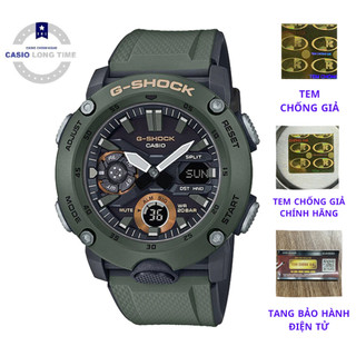 Đồng hồ nam casio g -shock ga-2000-3adr chính hãng - màu quân đội - chống nước 200m , bảo hành 12 tháng