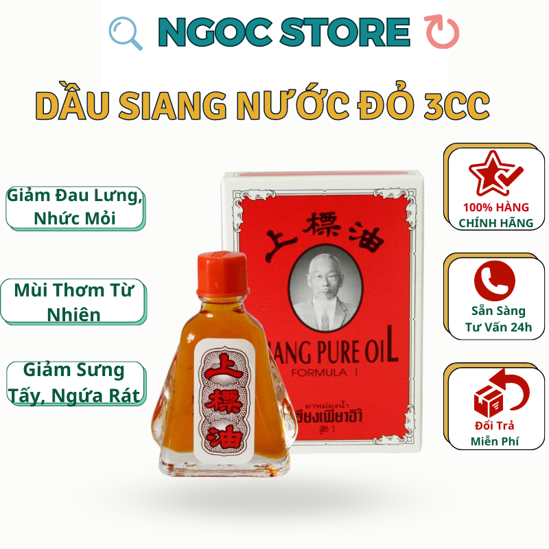 6 chai Dầu ông già Thái Lan nước vàng 3cc