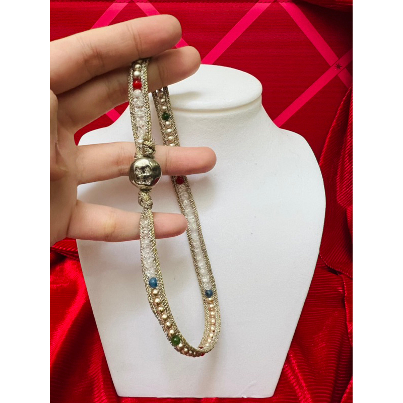 Thanh lý dây chuyền ngắn tết hạt, nút cài handmade