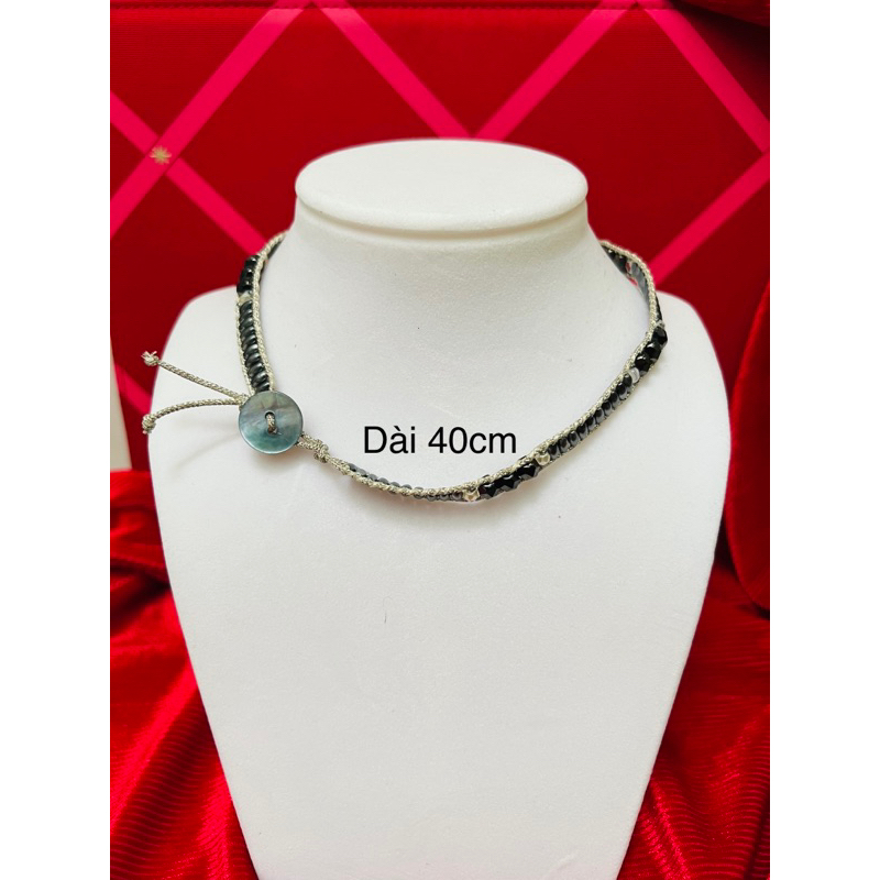 Thanh lý dây chuyền ngắn tết hạt, nút cài handmade