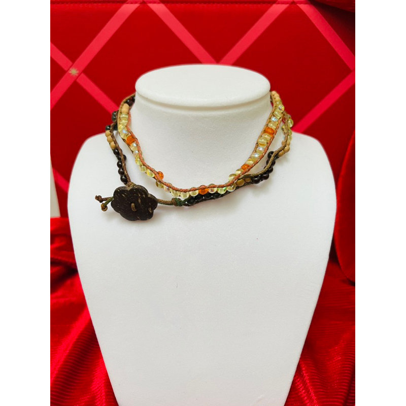 Thanh lý dây chuyền ngắn tết hạt, nút cài handmade