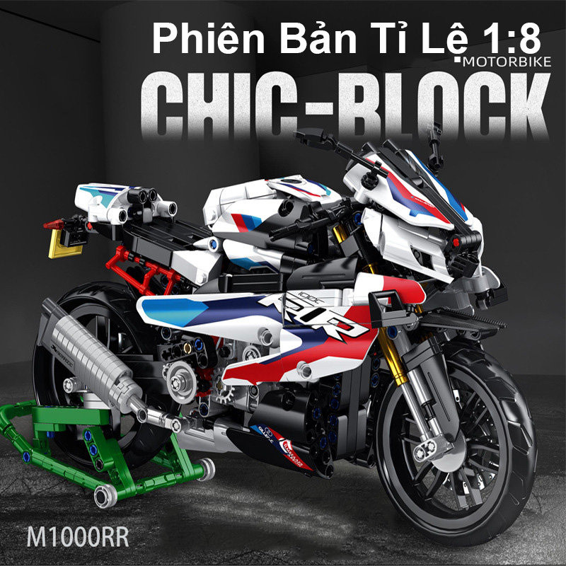 Đồ Chơi Lắp Ráp Xếp Hình Mô Hình Xe Máy Motor BMW S1000RR S672004 Với 912 Mảnh Ghép Phiên Bản Tỉ Lệ 1:8