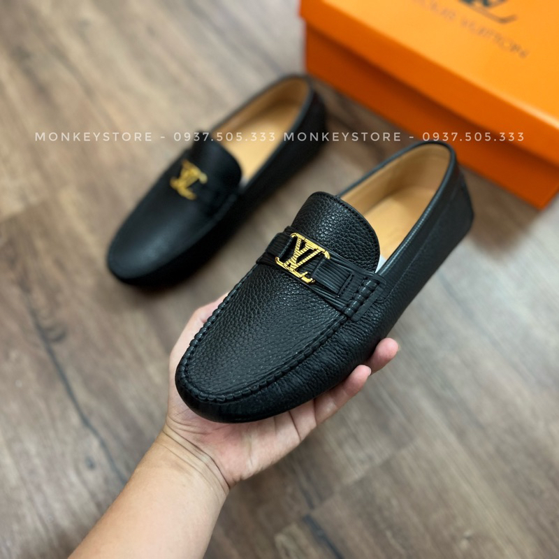 Giày lười nam Lv, giày da nam Da thật cao cấp - Mã MK37
