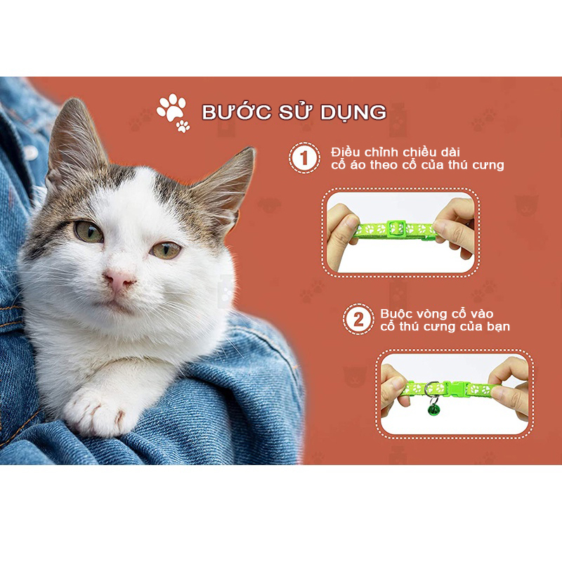 Vòng cổ  thiết kế dễ thương dành cho cún cưng và mèo cưng
