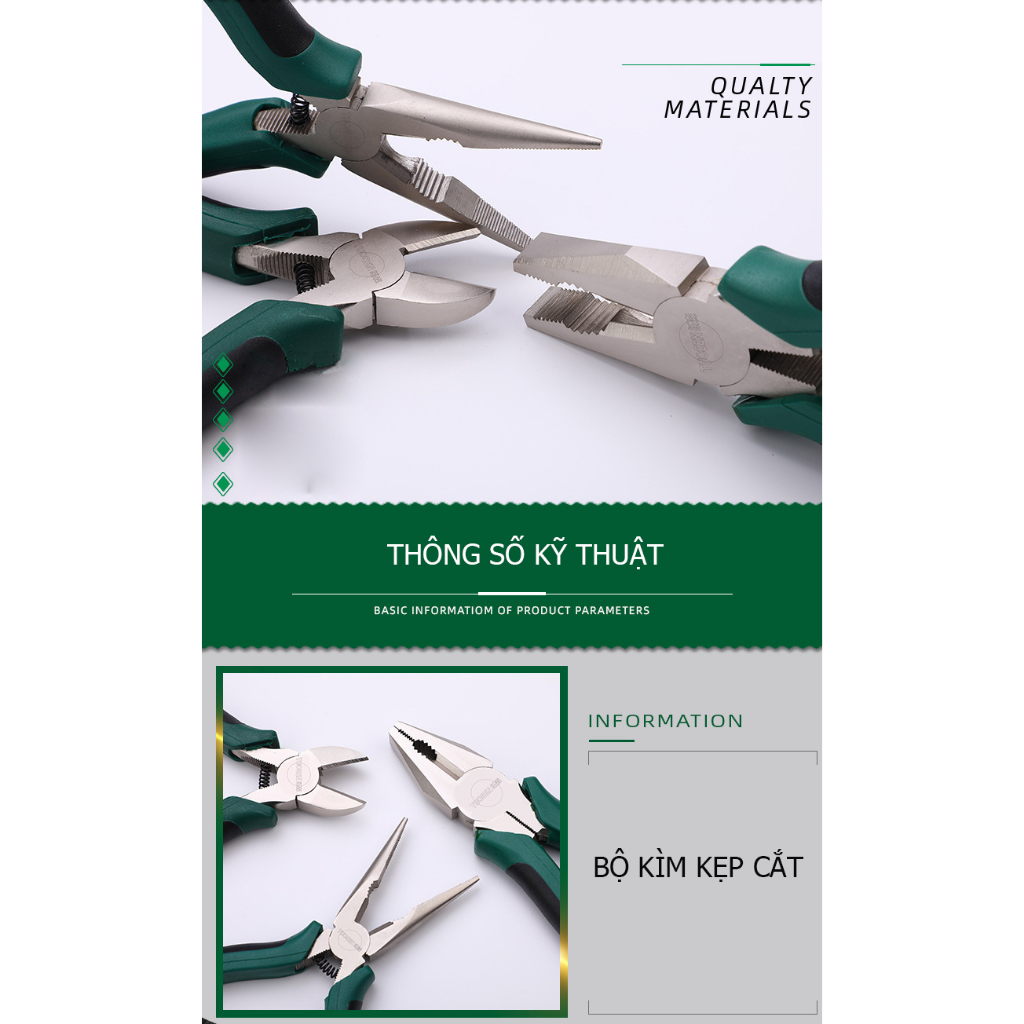 Kìm 8inch, kẹp 6inch - 8inch, căt 6 inch, đa năng Tuosen