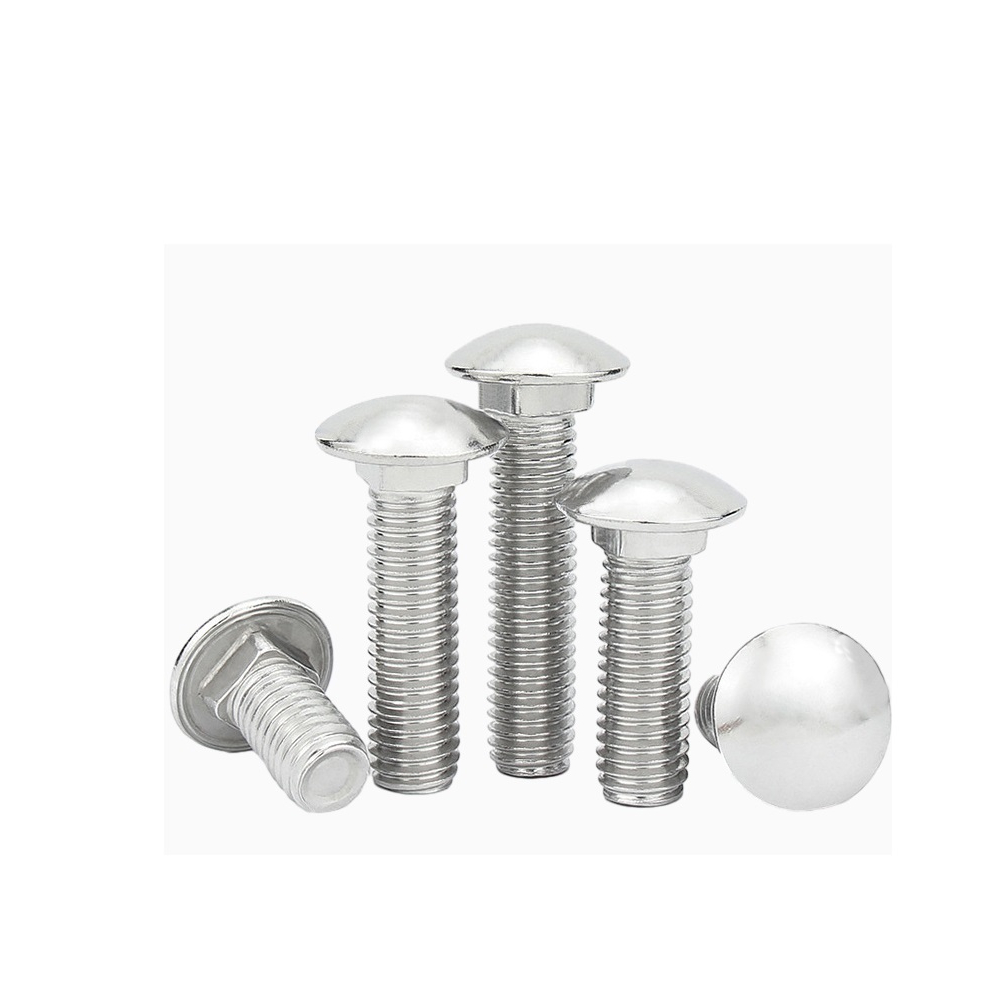Set 10 cái M8 bulong đầu tròn cổ vuông inox304 M8