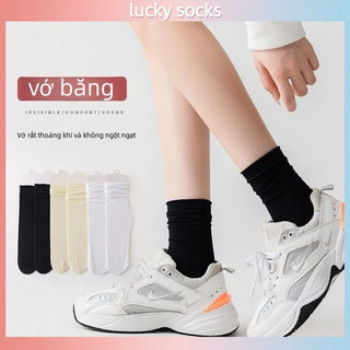 Tất cổ cao thời trang nữ, chất liệu lụa băng, thoáng khí, thoải mái, chất liệu vải cao cấp, êm chân