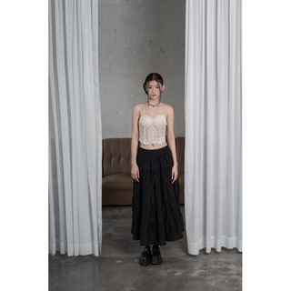 Mini corset x long skirt | set váy áo nữ | ours studio