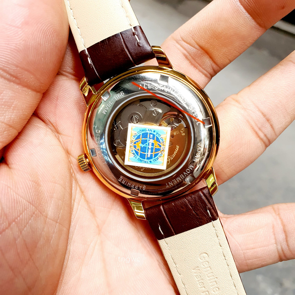 Đồng hồ nam dây da Olym Pianus OP990-388 OP990-388AMK-GL trắng