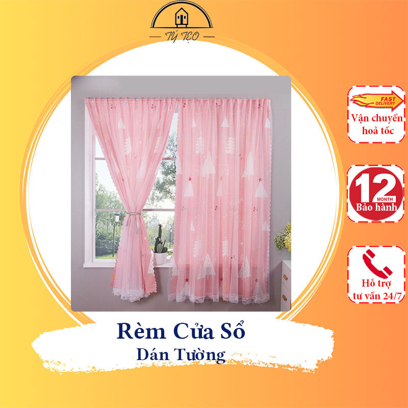 Rèm Cửa Dán Tường Chống Nắng 2 Lớp Trang Trí Cửa Sổ, Phòng Khách Dễ Dàng Lắp Không Khoan - Gia Dụng Tý Tẹo