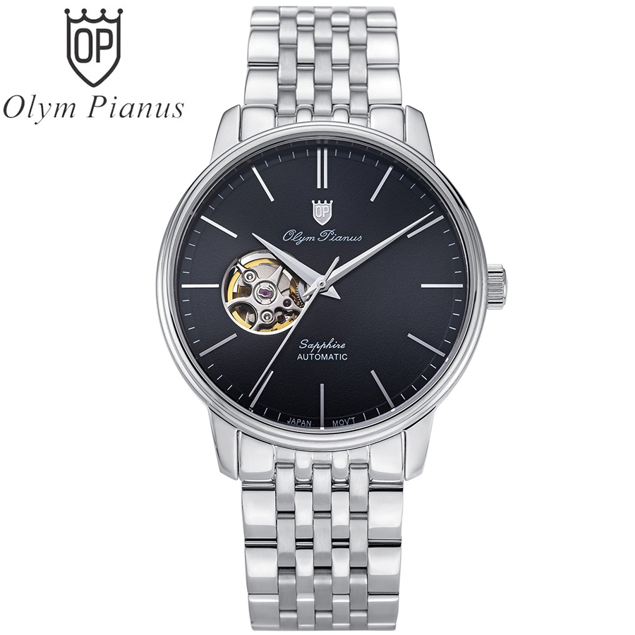 Đồng hồ nam dây kim loại Olym Pianus OP990-388 OP990-388AMS đen