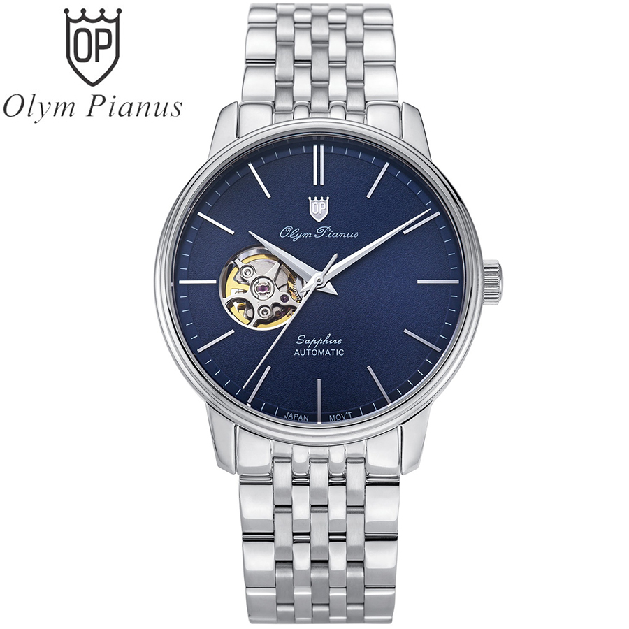 Đồng hồ nam dây kim loại Olym Pianus OP990-388 OP990-388AMS xanh dương