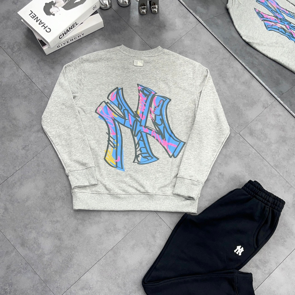 Áo Sweater MLB Like Pop  nỉ thêu logo nam nữ mới nhất Áo nỉ MLB thêu logo in hình nổi bật nam nữ cao cấp