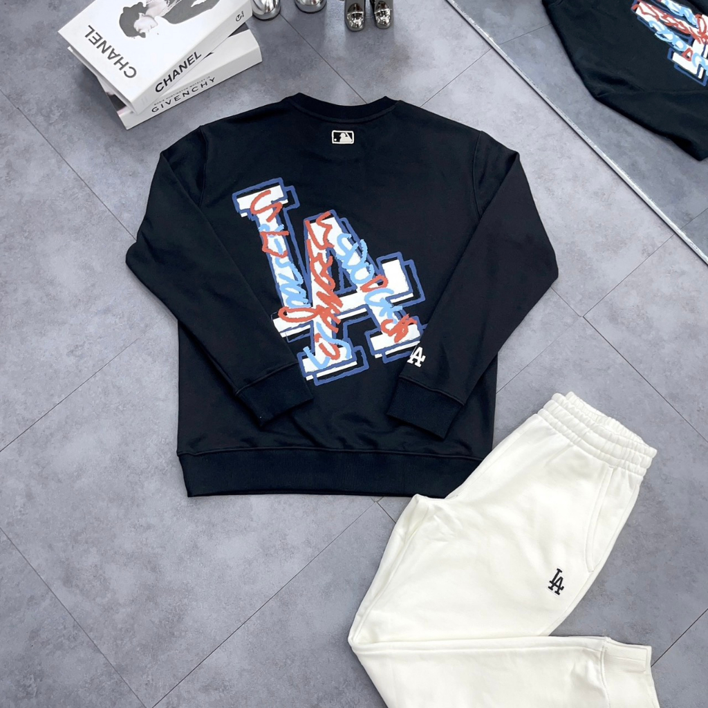 Áo Sweater MLB Like Pop  nỉ thêu logo nam nữ mới nhất Áo nỉ MLB thêu logo in hình nổi bật nam nữ cao cấp