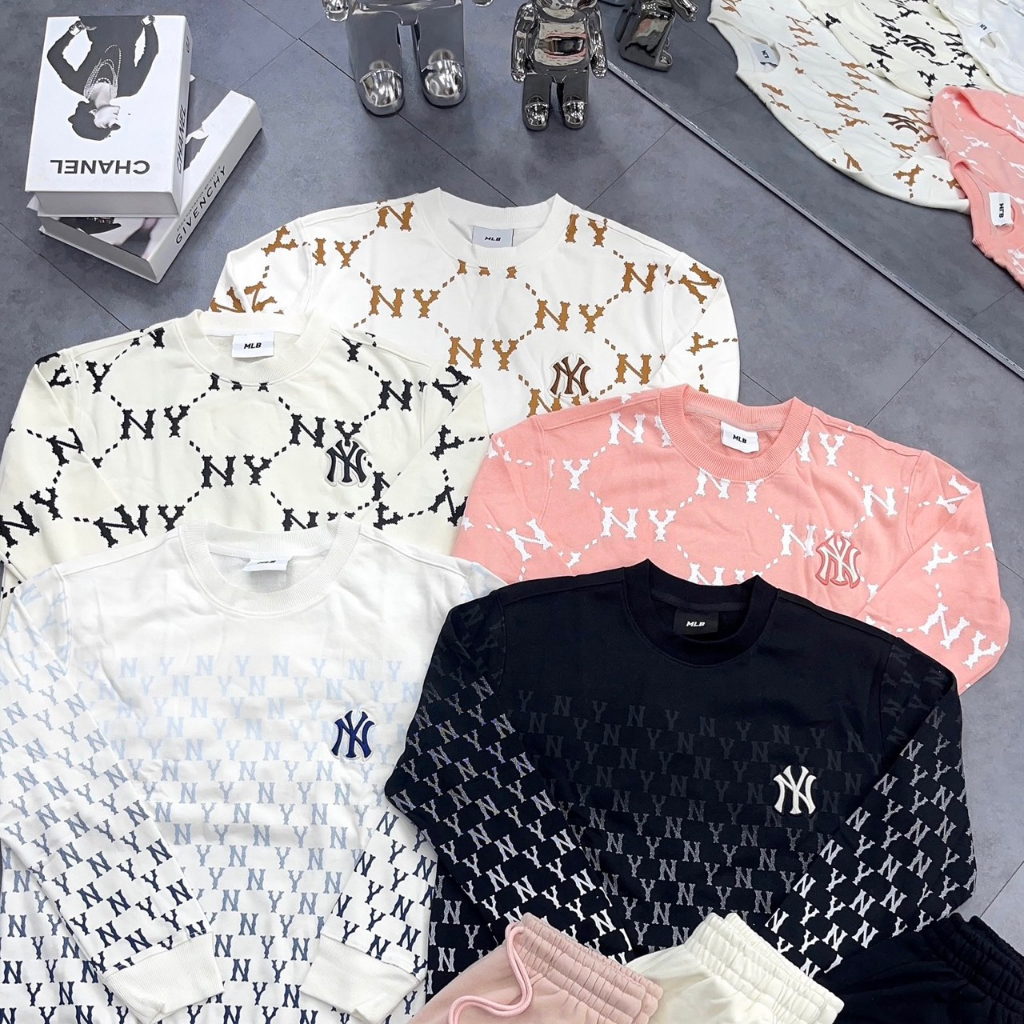 Áo Sweater NY Monogram nam nữ hot trend mới nhất Áo nỉ MLB thu đông nam nữ cao cấp