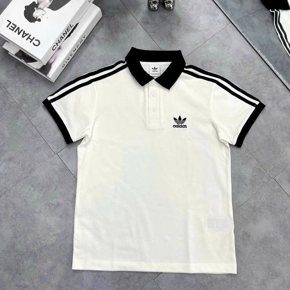 Áo polo phối viền kẻ thêu logo cao cấp Áo polo phối viền nam nữ mới nhất | BigBuy360 - bigbuy360.vn