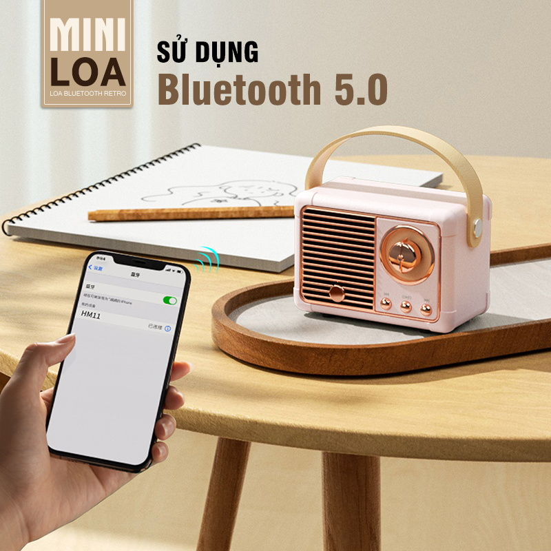 Loa Bluetooth Không Dây Di Động Bass Cực Mạnh Dễ Dàng Mang Theo Công Suất 5W Tích Hợp TF, AUX, USB,DC 5V
