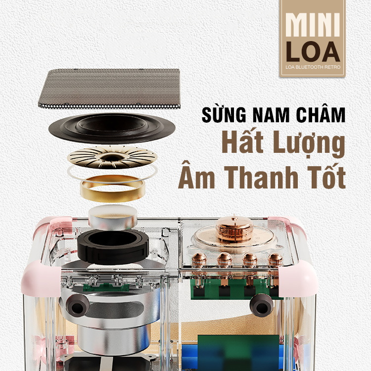 Loa Bluetooth Không Dây Di Động Bass Cực Mạnh Dễ Dàng Mang Theo Công Suất 5W Tích Hợp TF, AUX, USB,DC 5V