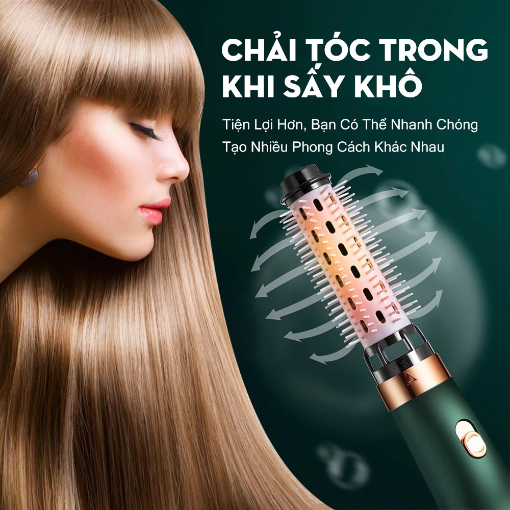 Máy Sấy Tóc Tạo Kiểu Đa Năng 3 Trong 1 Lược Uốn Tóc Chải Thẳng Lược Tạo Kiểu Tóc Tặng 3 Đầu Lược Duỗi Thẳng, Uốn Xoăn, T