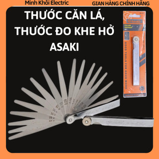 Bộ thước căn lá Asaki, thước nhét, thước đo khe hở Asaki, thước lá chỉnh cò Xupap, bộ chỉnh cò và thuoc lá canh khe hở