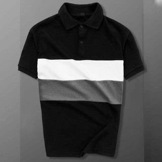 Áo Thun Nam Cổ Polo Phối Viền Ngang Lịch Lãm