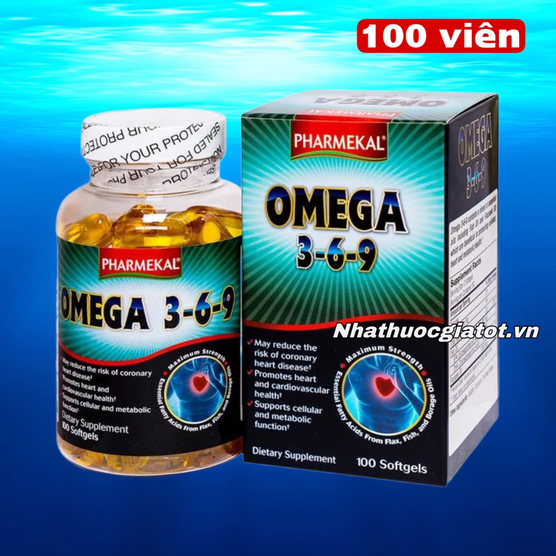Viên Dầu Cá Hồi Omega 3 Fish Oil Chính Hãng Pharmekal Từ Mỹ - Hộp 100 Viên