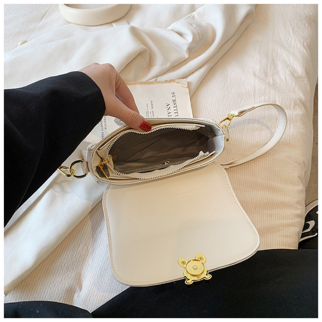 Túi xách nữ, Túi đeo chéo đeo vai da trơn đẹp khóa tai thỏ cực kì Cute phong cách trẻ trung NQD88 TX77