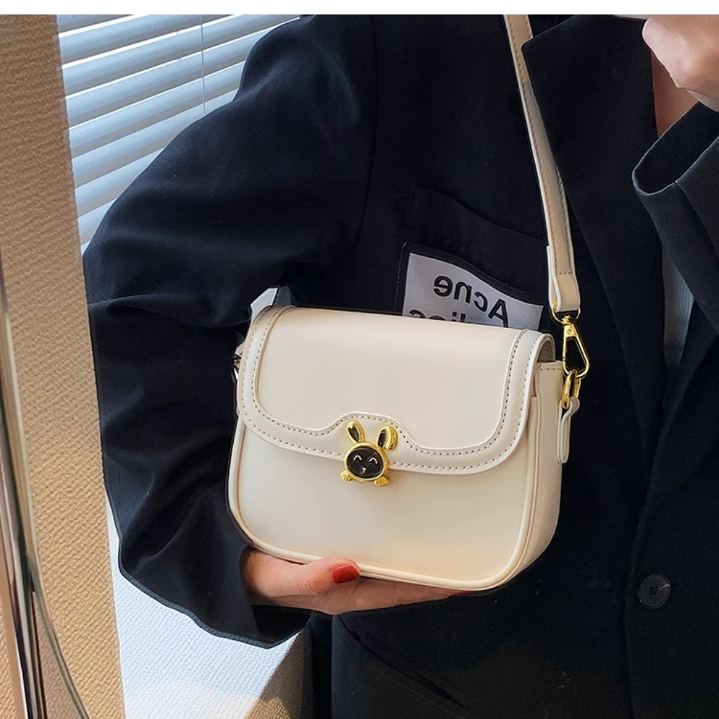 Túi xách nữ, Túi đeo chéo đeo vai da trơn đẹp khóa tai thỏ cực kì Cute phong cách trẻ trung NQD88 TX77