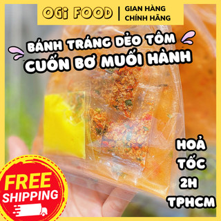Bánh tráng dẻo tôm cuốn bơ muối hành - ăn vặt ogi food