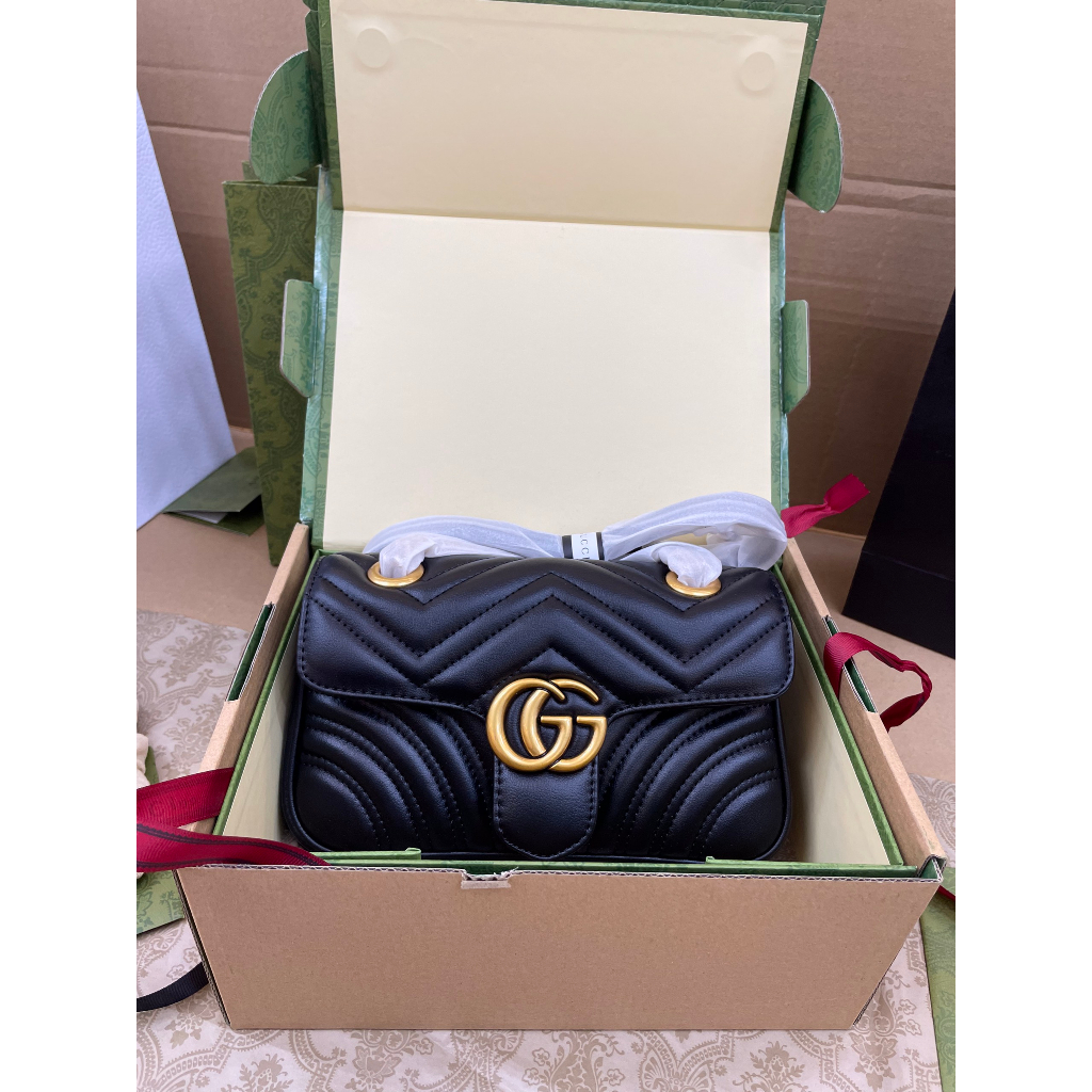 Túi Xách Gucci Marmont Super Màu Đen Size 22cm Full Box